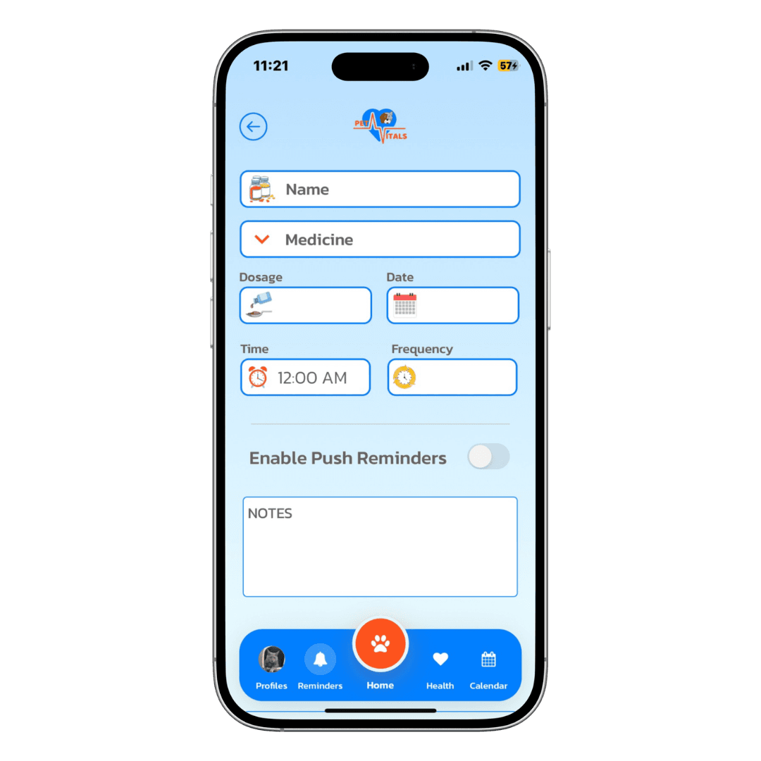 Customize your pet's reminders in PetVitals