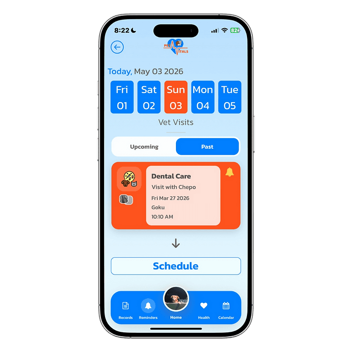 PetVitals simplified app interface preview